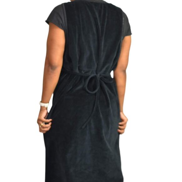 Vintage Christmas Dress Velour Pinafore Bib Overall Jumper Plush Holiday Size XL - Picture 6 of 13